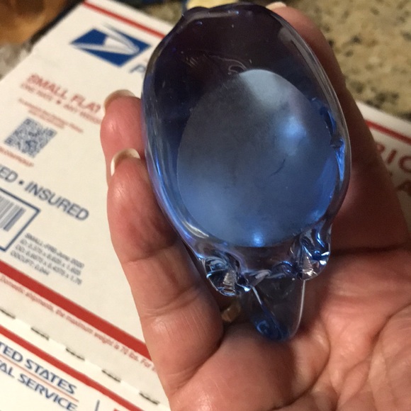 Blue Glass Paperweight Rabbit - Picture 4 of 6